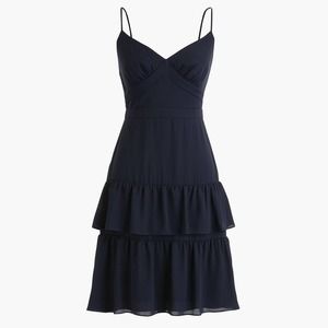 J.Crew Cha Cha Tiered Ruffle Strappy Dress Navy 4